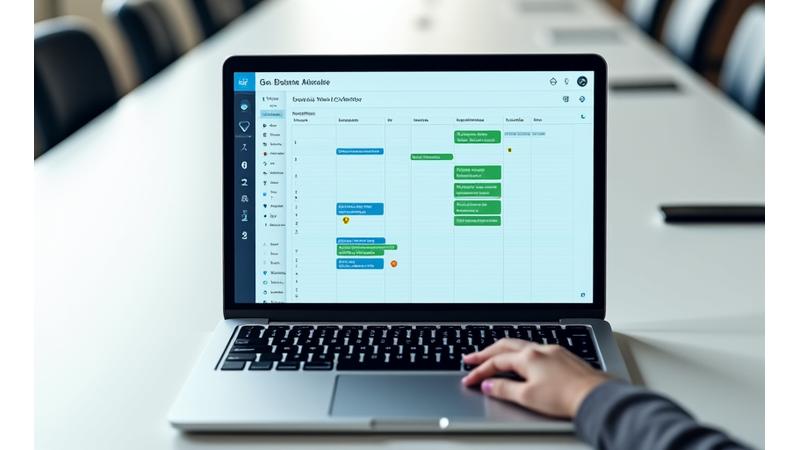Interactive online calendar interface for scheduling a software demonstration, displaying available time slots