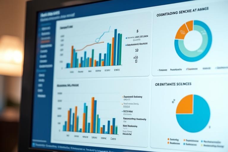Analytics dashboard displaying operational KPIs, productivity charts, and trend analysis.