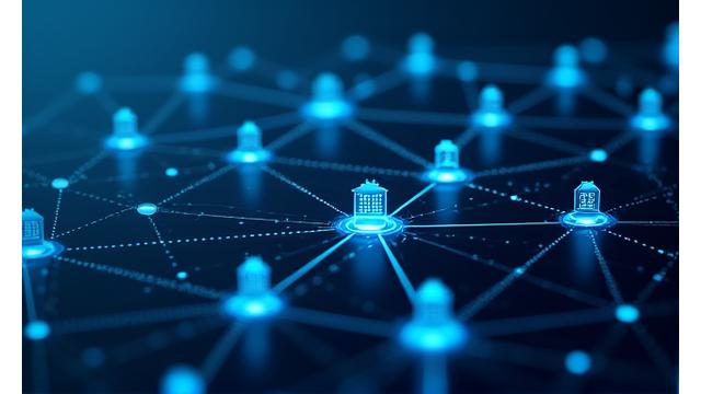 Digital illustration showing secure data flow and connections in a network